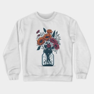 Flowers in a Mason Jar Crewneck Sweatshirt